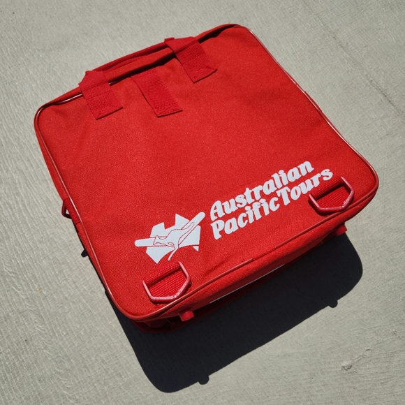 Vintage Australian Pacific Tours Tote Travel Box Luggage Bag, mate! - Picture 3 of 9
